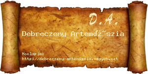 Debreczeny Artemíszia névjegykártya